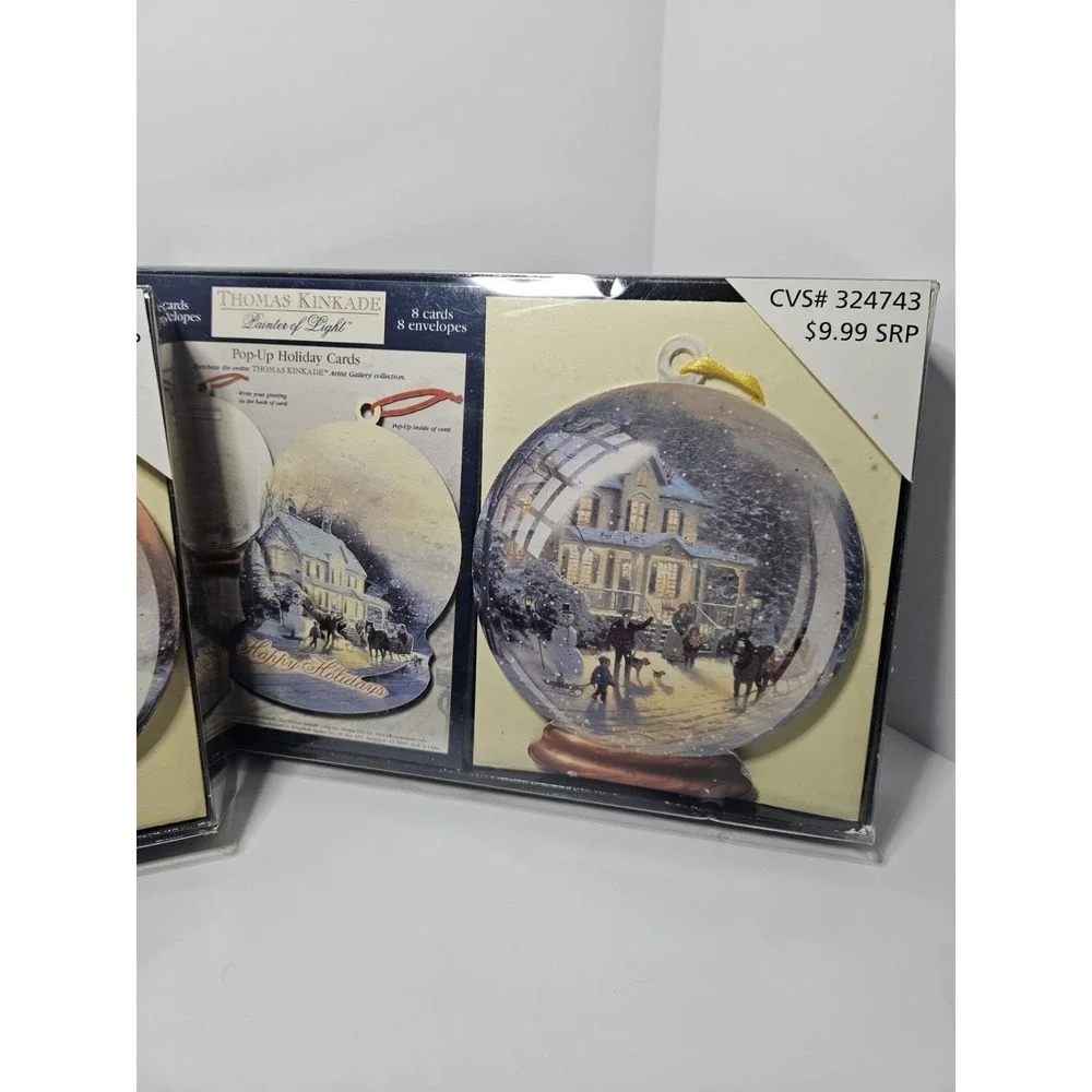 Thomas Kinkade Painter of Light Pop Up Christmas Cards Lot 3 Packs 2004 Vintage